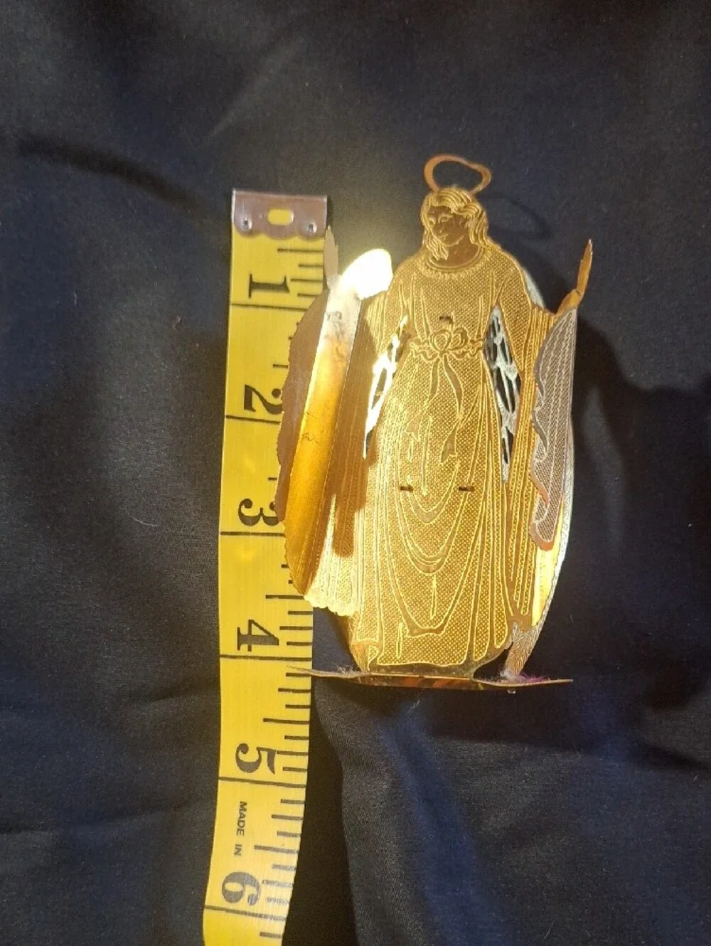 Gold Angel Figurine Home Accent - Decorative Metal Angel